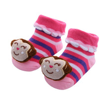 Load image into Gallery viewer, 3 Pairs Cotton Cartoon Non-slip Baby Floor Socks Cute Three-Dimensional Doll Baby Toddler Socks