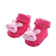 Load image into Gallery viewer, 3 Pairs Cotton Cartoon Non-slip Baby Floor Socks Cute Three-Dimensional Doll Baby Toddler Socks