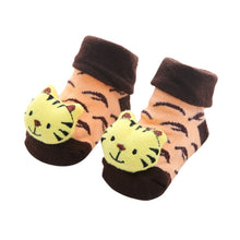 Load image into Gallery viewer, 3 Pairs Cotton Cartoon Non-slip Baby Floor Socks Cute Three-Dimensional Doll Baby Toddler Socks