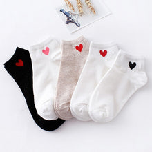 Load image into Gallery viewer, Cute Socks Heart Pattern Breathable Cotton Socks Ankle-High Casual Socks