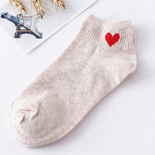Load image into Gallery viewer, Cute Socks Heart Pattern Breathable Cotton Socks Ankle-High Casual Socks