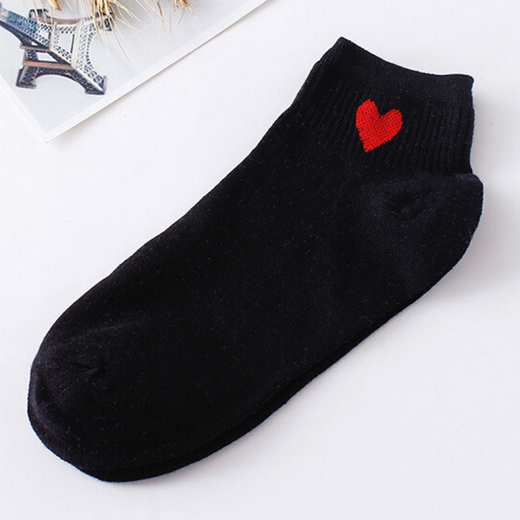 Cute Socks Heart Pattern Breathable Cotton Socks Ankle-High Casual Socks