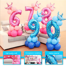 Load image into Gallery viewer, Number Foil Balloon Happy Birthday Decoration, Number 7, Number 4, Number 1, Number 3, Number 2, Number 6, Number 5, Number 0, Number 9, Number 8