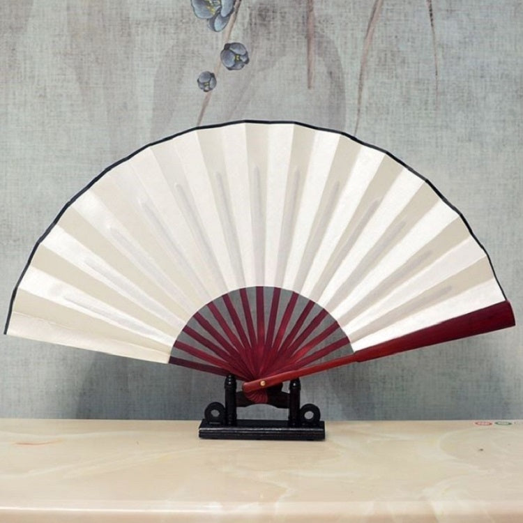 Pure Color Blank Silk Cloth Folding Fan Chinese Style Calligraphy Painting Fan, 8 inch, 10 inch