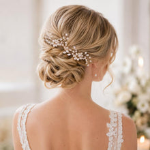 Load image into Gallery viewer, 2PCS Festival Wedding Hair Accessories Bridal Hair Stick Floral Hairpin Beautiful Headdress Plait Hair Clip Vine Accessories