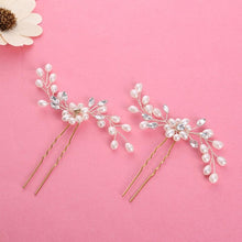 Load image into Gallery viewer, 2PCS Festival Wedding Hair Accessories Bridal Hair Stick Floral Hairpin Beautiful Headdress Plait Hair Clip Vine Accessories