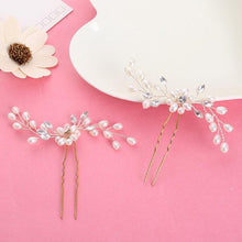 Load image into Gallery viewer, 2PCS Festival Wedding Hair Accessories Bridal Hair Stick Floral Hairpin Beautiful Headdress Plait Hair Clip Vine Accessories