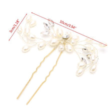 Load image into Gallery viewer, 2PCS Festival Wedding Hair Accessories Bridal Hair Stick Floral Hairpin Beautiful Headdress Plait Hair Clip Vine Accessories