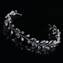 Load image into Gallery viewer, Fashion Leaves Bridal Hair Accessories Handmade Crystal Hair Jewelry Wedding Headband Headpiece for Women, Gold, Silver