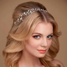 Load image into Gallery viewer, Fashion Leaves Bridal Hair Accessories Handmade Crystal Hair Jewelry Wedding Headband Headpiece for Women, Gold, Silver