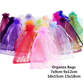 100 PCS Organza Gift Bags Jewelry Packaging Bag Wedding Party Decoration, Size: 7x9cm, D11 Orange, D12 Purple, D13 Light Purple, D14 Blue, D15 Light Blue, D16 Lake Blue, D17 Green, D18 Light Green, D19 Olive Green, D20 Brown, D21 Random Color, D1 Black...