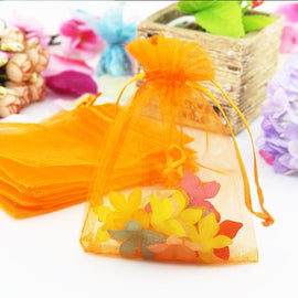 100 PCS Organza Gift Bags Jewelry Packaging Bag Wedding Party Decoration, Size: 7x9cm, D11 Orange, D12 Purple, D13 Light Purple, D14 Blue, D15 Light Blue, D16 Lake Blue, D17 Green, D18 Light Green, D19 Olive Green, D20 Brown, D21 Random Color, D1 Black...