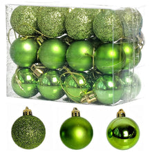Load image into Gallery viewer, 24 PCS 3cm Home Christmas Tree Decor Ball Bauble Hanging Xmas Party Ornament Decorations, green, black, blue, rose gold, white