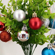 Load image into Gallery viewer, 24 PCS 3cm Home Christmas Tree Decor Ball Bauble Hanging Xmas Party Ornament Decorations, green, black, blue, rose gold, white