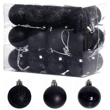 Load image into Gallery viewer, 24 PCS 3cm Home Christmas Tree Decor Ball Bauble Hanging Xmas Party Ornament Decorations, green, black, blue, rose gold, white