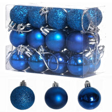 Load image into Gallery viewer, 24 PCS 3cm Home Christmas Tree Decor Ball Bauble Hanging Xmas Party Ornament Decorations, green, black, blue, rose gold, white