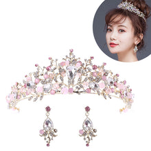 Load image into Gallery viewer, Luxury Pink Gold Pearl Bridal Crowns Handmade Tiara Bride Headband Crystal Wedding Diadem Queen Crown Wedding Hair Accessories, Pearl Crown White, Pearl Crown Pink, Pearl Crown Gold