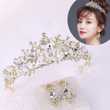 Load image into Gallery viewer, Luxury Pink Gold Pearl Bridal Crowns Handmade Tiara Bride Headband Crystal Wedding Diadem Queen Crown Wedding Hair Accessories, Pearl Crown White, Pearl Crown Pink, Pearl Crown Gold
