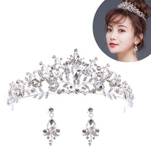 Load image into Gallery viewer, Luxury Pink Gold Pearl Bridal Crowns Handmade Tiara Bride Headband Crystal Wedding Diadem Queen Crown Wedding Hair Accessories, Pearl Crown White, Pearl Crown Pink, Pearl Crown Gold
