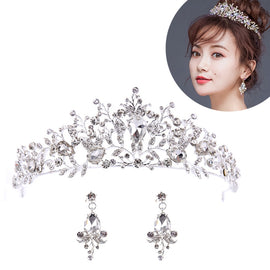 Luxury Pink Gold Pearl Bridal Crowns Handmade Tiara Bride Headband Crystal Wedding Diadem Queen Crown Wedding Hair Accessories, Pearl Crown White, Pearl Crown Pink, Pearl Crown Gold