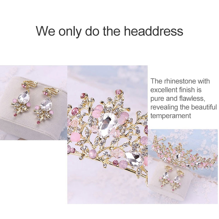 Luxury Pink Gold Pearl Bridal Crowns Handmade Tiara Bride Headband Crystal Wedding Diadem Queen Crown Wedding Hair Accessories, Pearl Crown White, Pearl Crown Pink, Pearl Crown Gold