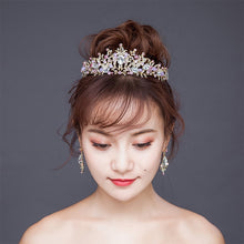 Load image into Gallery viewer, Luxury Pink Gold Pearl Bridal Crowns Handmade Tiara Bride Headband Crystal Wedding Diadem Queen Crown Wedding Hair Accessories, Pearl Crown White, Pearl Crown Pink, Pearl Crown Gold