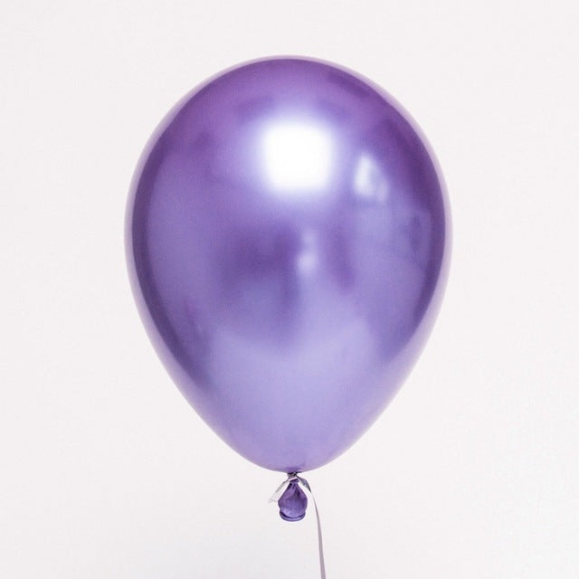 50 PCS 12inch Glossy Metal Pearl Latex Balloons Metallic Color Inflatable Air Ball Birthday Party Decor