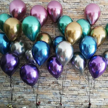 Load image into Gallery viewer, 50 PCS 12inch Glossy Metal Pearl Latex Balloons Metallic Color Inflatable Air Ball Birthday Party Decor