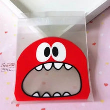Load image into Gallery viewer, 100 PCS Cute Big Teech Mouth Monster Plastic Bag Wedding Birthday Cookie Candy Gift OPP Packaging Bags, 7x7cm, 10x10cm