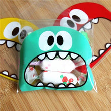 Load image into Gallery viewer, 100 PCS Cute Big Teech Mouth Monster Plastic Bag Wedding Birthday Cookie Candy Gift OPP Packaging Bags, 7x7cm, 10x10cm