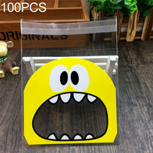 Load image into Gallery viewer, 100 PCS Cute Big Teech Mouth Monster Plastic Bag Wedding Birthday Cookie Candy Gift OPP Packaging Bags, 7x7cm, 10x10cm