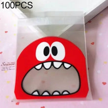 Load image into Gallery viewer, 100 PCS Cute Big Teech Mouth Monster Plastic Bag Wedding Birthday Cookie Candy Gift OPP Packaging Bags, 7x7cm, 10x10cm