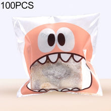 Load image into Gallery viewer, 100 PCS Cute Big Teech Mouth Monster Plastic Bag Wedding Birthday Cookie Candy Gift OPP Packaging Bags, 7x7cm, 10x10cm
