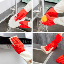 Load image into Gallery viewer, 1 Pair Household Two-color Washing Gloves Housework Cleaning Laundry Dishwashing Latex Gloves, S, M, L, XL