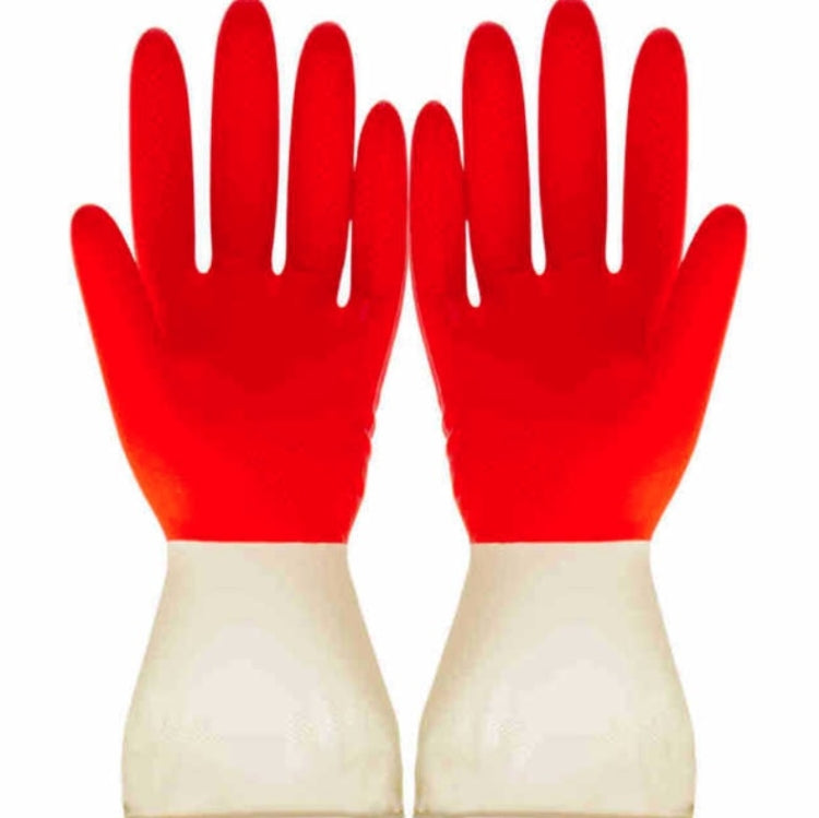 1 Pair Household Two-color Washing Gloves Housework Cleaning Laundry Dishwashing Latex Gloves, XL
