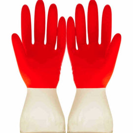 1 Pair Household Two-color Washing Gloves Housework Cleaning Laundry Dishwashing Latex Gloves, XL