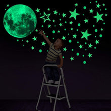 Load image into Gallery viewer, AFG33003 Home Decoration Luminous Stars Moon PVC Stickers, Specification:Green Moon 12cm