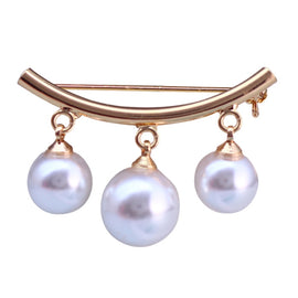 Anti Slip Pin Simple Pearl Brooch Women Accessories Cardigan Anti Wearing Pins Enamel Pin, Gold, Silver Plated
