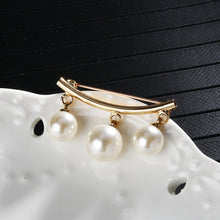 Load image into Gallery viewer, Anti Slip Pin Simple Pearl Brooch Women Accessories Cardigan Anti Wearing Pins Enamel Pin, Gold, Silver Plated
