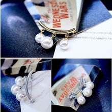 Load image into Gallery viewer, Anti Slip Pin Simple Pearl Brooch Women Accessories Cardigan Anti Wearing Pins Enamel Pin, Gold, Silver Plated