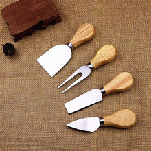 Load image into Gallery viewer, 4pcs / Set Stainless Steel Cheese Knife Bamboo Handle Cheese Slicer Wood Handle Cheese Knives Set Cutter, 4 in 1  Cheese Knife