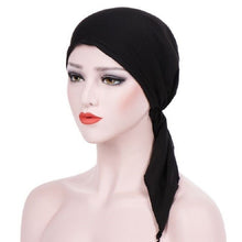 Load image into Gallery viewer, Curved Two Tail Wrap Cap Turban Hat