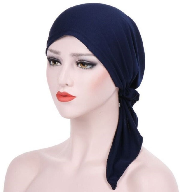 Curved Two Tail Wrap Cap Turban Hat