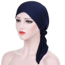 Load image into Gallery viewer, Curved Two Tail Wrap Cap Turban Hat