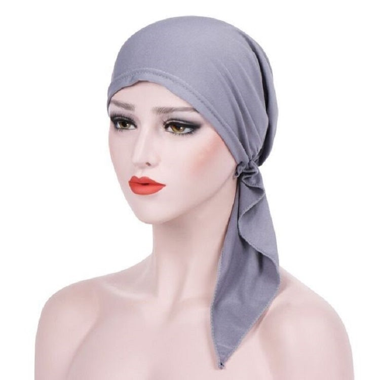 Curved Two Tail Wrap Cap Turban Hat