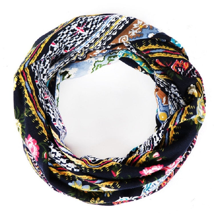 Women Summer Thin Cotton Printing Wild Sunproof Dual-purpose Hat Wrap Cap