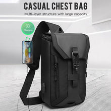 Load image into Gallery viewer, Ozuko 9334 Men Outdoor Multifunctional Waterproof Messenger Bag with External USB Charging Port