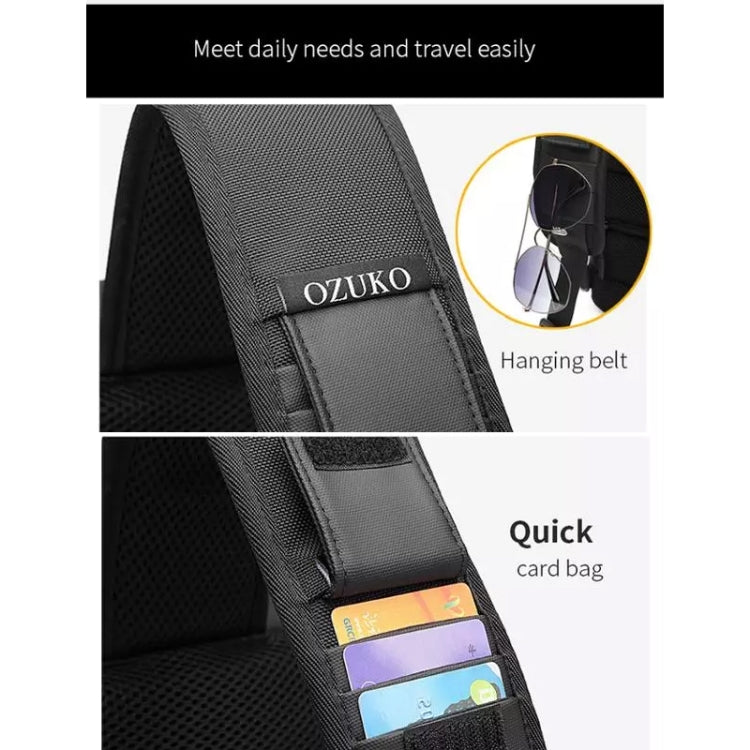 Ozuko 9334 Men Outdoor Multifunctional Waterproof Messenger Bag with External USB Charging Port