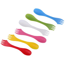 Load image into Gallery viewer, 2 Set  3 In 1 Outdoor Camp Tableware Heat Resistant Spoon Fork Knife Camping Hiking Utensils (6pcs=1set), 2 Set