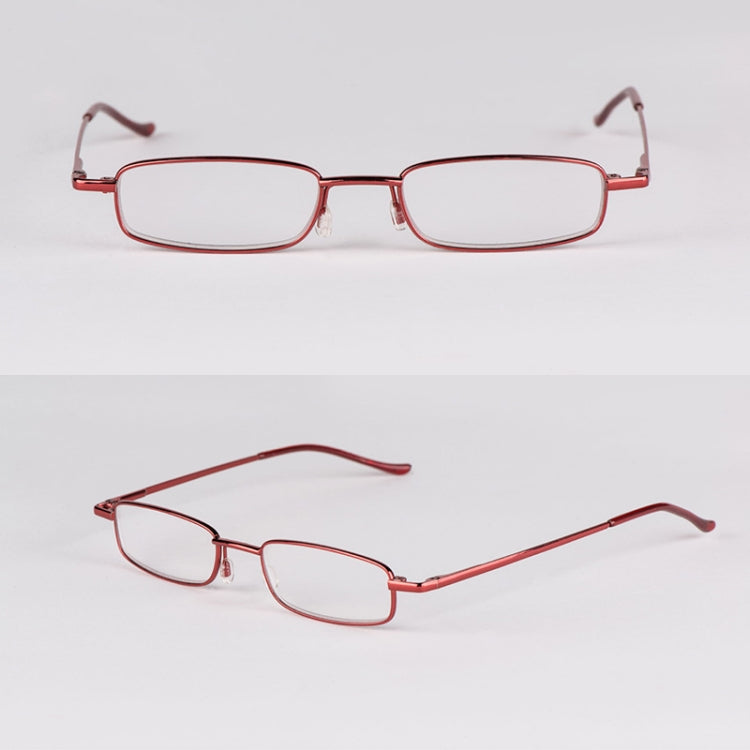 Reading Glasses Metal Spring Foot Portable Presbyopic Glasses with Tube Case, +1.00D, +1.50D, +2.00D, +2.50D, +3.00D, +3.50D